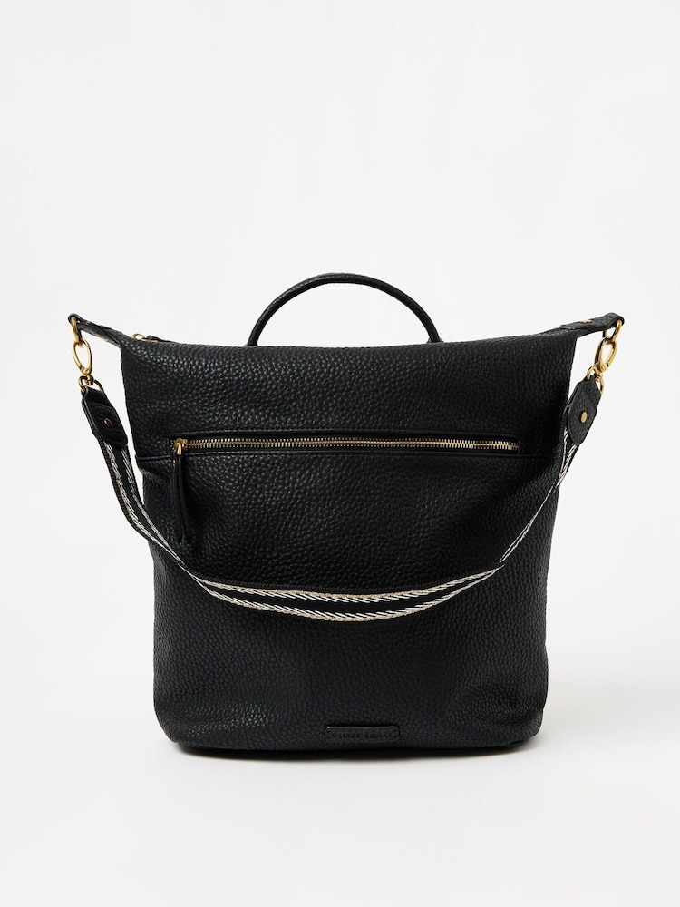 Oliver Bonas Black Ethel Strap Backpack - Image 1 of 6