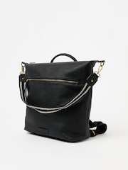 Oliver Bonas Black Ethel Strap Backpack - Image 2 of 6