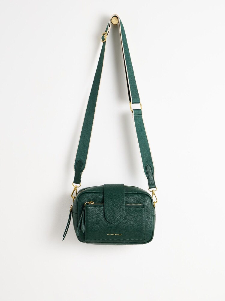 Oliver Bonas Green Charlee Bottle Cross-Body Bag - Image 1 of 6