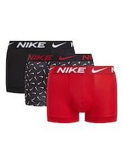 Nike Red Black Essential Micro Boxers 3 Pack - Image 1 of 2