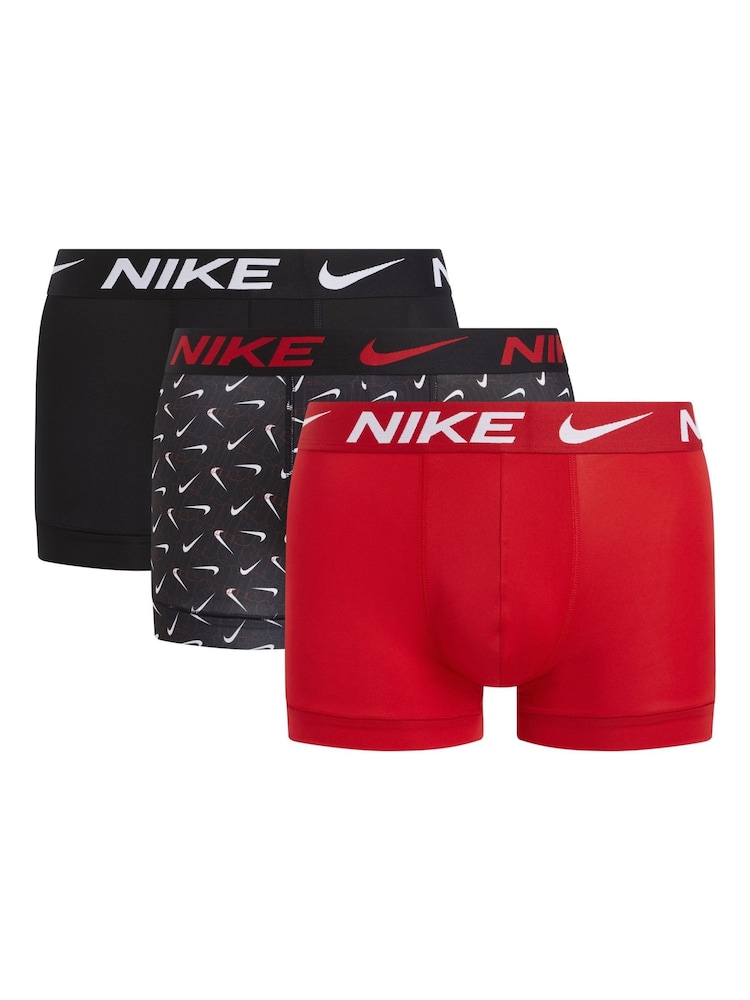Nike Red Black Essential Micro Boxers 3 Pack - Image 1 of 2
