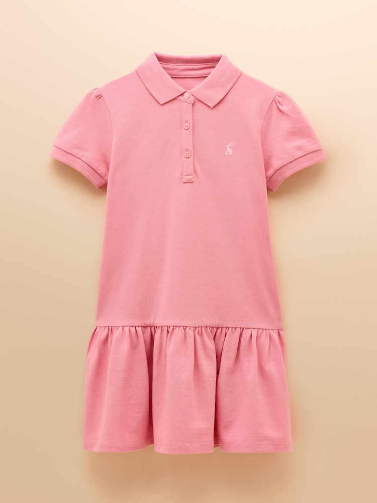 Joules Pink Cotton Polo Dress - Image 1 of 4
