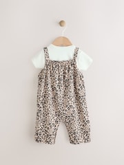 Tan Brown Leopard Print and Ecru Baby Romper and Bodysuit Set (0mths-3yrs) (0mths-3yrs) - Image 2 of 9