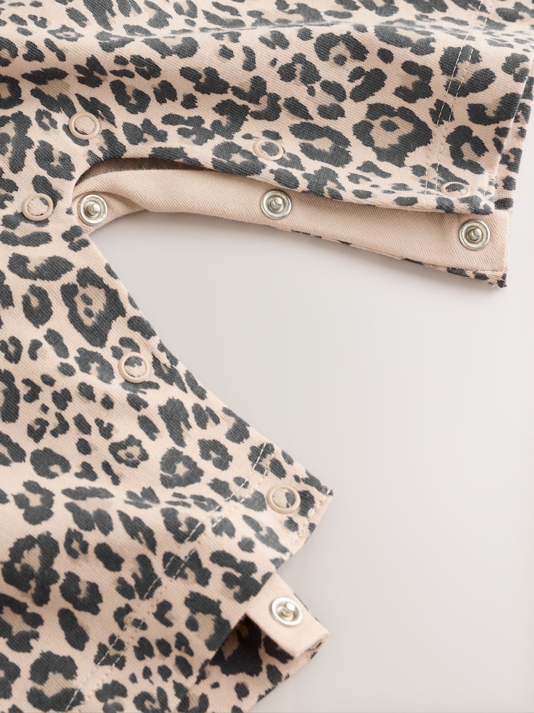 Tan Brown Leopard Print and Ecru Baby Romper and Bodysuit Set (0mths-3yrs) (0mths-3yrs) - Image 6 of 9