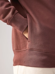 Terracotta Brown Jersey Cotton Rich Quarter Zip Sweatshirt - Image 6 of 9