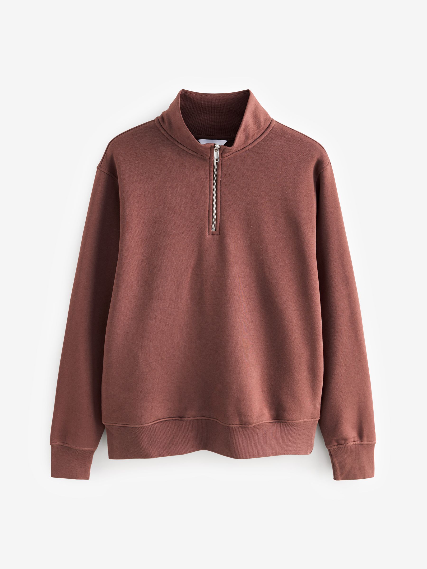 【正規品直輸入】 Buy Terracotta Brown Jersey Cotton Rich Quarter Zip トップス