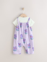 Lilac Purple Flower Baby Romper and Bodysuit Set (0mths-3yrs) (0mths-3yrs) - Image 4 of 9