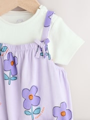 Lilac Purple Flower Baby Romper and Bodysuit Set (0mths-3yrs) (0mths-3yrs) - Image 5 of 9