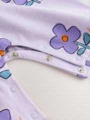 Lilac Purple Flower Baby Romper and Bodysuit Set (0mths-3yrs) (0mths-3yrs) - Image 6 of 9