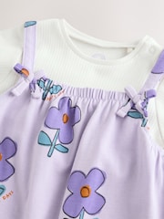 Lilac Purple Flower Baby Romper and Bodysuit Set (0mths-3yrs) (0mths-3yrs) - Image 7 of 9