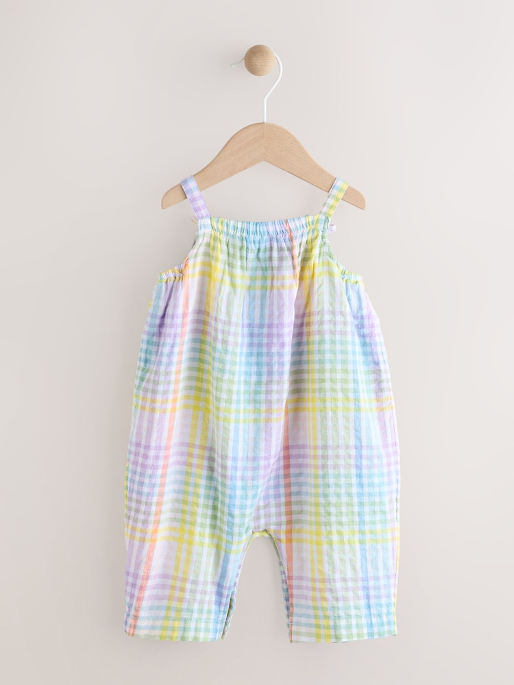 Multi Stripe Baby 100% Cotton Woven Dungarees (0mths-3yrs) - Image 2 of 6