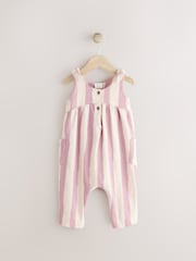 Pink/White Stripe Baby Long Leg Rompersuit (0mths-3yrs) - Image 1 of 7