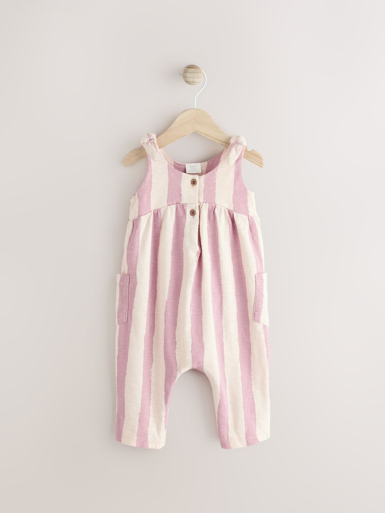 Pink/White Stripe Baby Long Leg Rompersuit (0mths-3yrs) - Image 1 of 7
