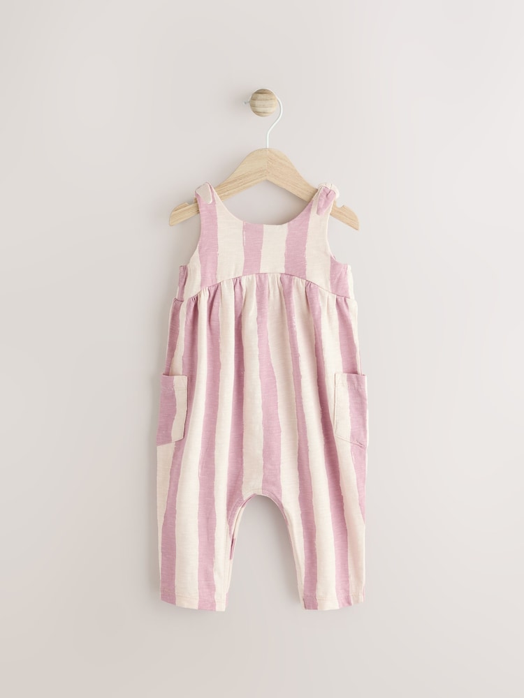 Pink/White Stripe Baby Long Leg Rompersuit (0mths-3yrs) - Image 2 of 7