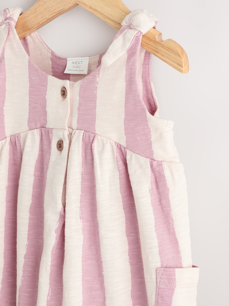 Pink/White Stripe Baby Long Leg Rompersuit (0mths-3yrs) - Image 3 of 7