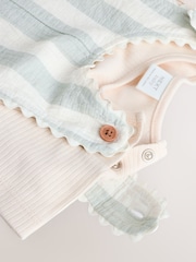 Mint Green Stripe Baby Short Sleeve Bodysuit and Dungarees Set (0mths-2yrs) - Image 11 of 13