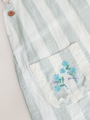 Mint Green Stripe Baby Short Sleeve Bodysuit and Dungarees Set (0mths-2yrs) - Image 12 of 13