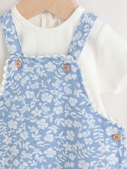 Jeans floral e bege - Conjunto de macacão e macacão de manga curta para bebês (0meses a2anos) - Imagem 10 de 12