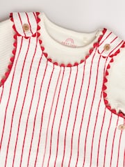 Red Stripe Cherry Baby Short Sleeve Bodysuit and Dungarees Set (0mths-2yrs) - Image 5 of 10