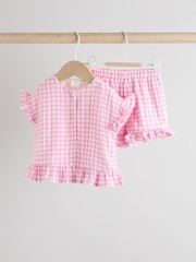 Pink Gingham 100% Cotton Baby Shirt And Shorts Set (0mths-3yrs) - Image 5 of 15