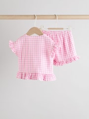 Pink Gingham 100% Cotton Baby Shirt And Shorts Set (0mths-3yrs) - Image 8 of 15