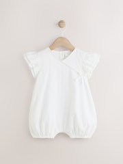 White Broderie Baby 100% Cotton Romper (0mths-2yrs) - Image 1 of 6