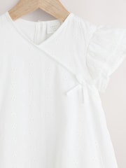 White Broderie Baby 100% Cotton Romper (0mths-2yrs) - Image 3 of 6