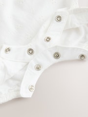 White Broderie Baby 100% Cotton Romper (0mths-2yrs) - Image 5 of 6