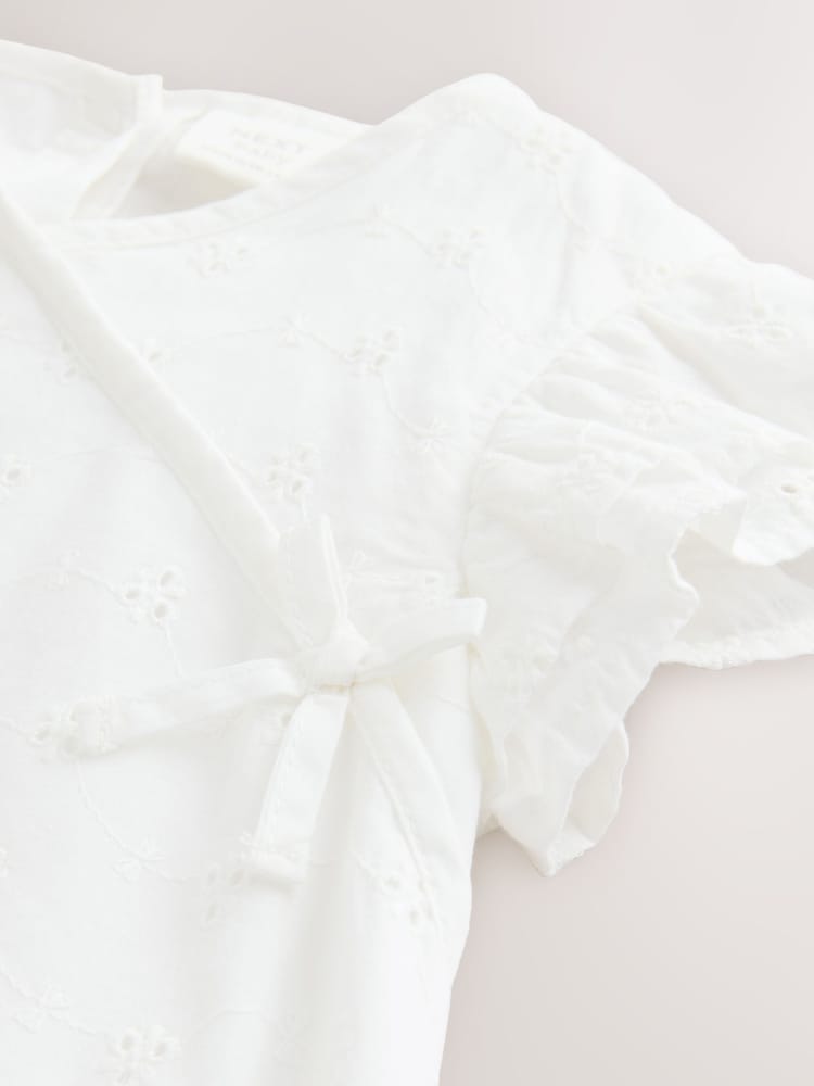 White Broderie Baby 100% Cotton Romper (0mths-2yrs) - Image 6 of 6
