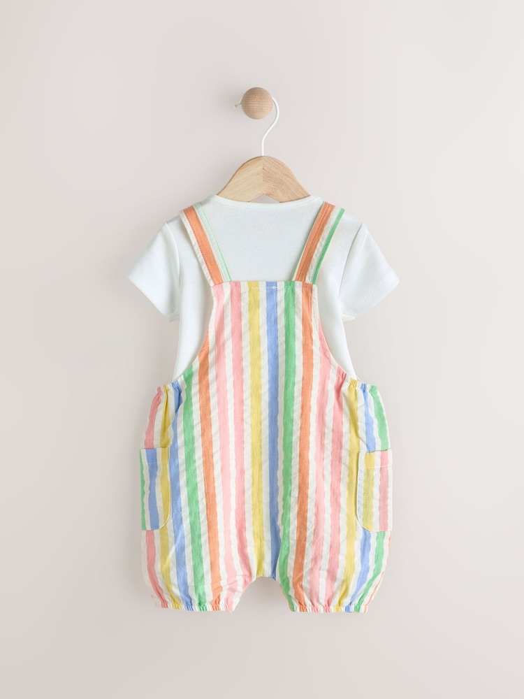 Multicolor - Baby Short Sleeve Bodysuit and Dungarees Set (0mths-2yrs) - Imagen 2 de 8 Multicolor - Baby Short Sleeve Bodysuit and Dungarees Set (0mths-2yrs) - Imagen 2 de 8