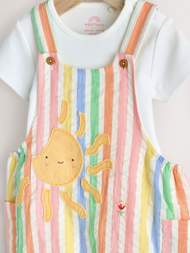 Multi Baby Short Sleeve Bodysuit and Dungarees Set (0mths-2yrs) - Image 4 of 8
