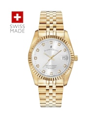 Jacques Du Manoir Gold Tone Ladies Swiss Made Inspiration Bracelet Watch - Image 1 of 4