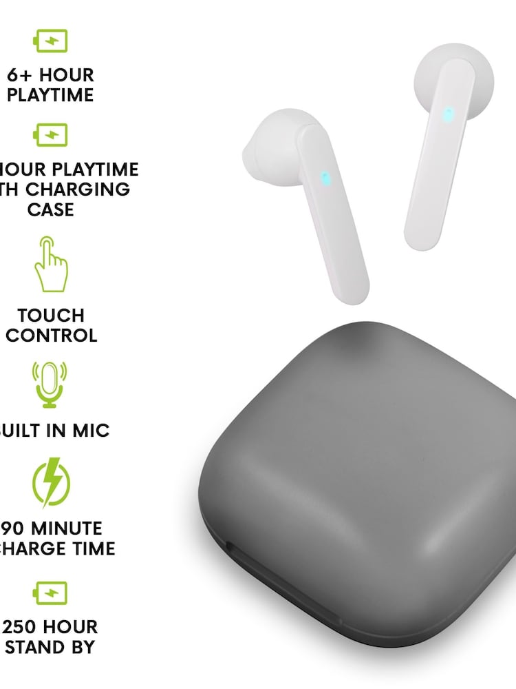 Harry Lime Grey Series 27 Silicone Strap Smart Watch With True Wireless Earphone In Charging Case - Image 2 of 6
