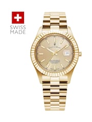 Jacques Du Manoir Gold Tone Gents Swiss Made Inspiration Bracelet Watch - Image 1 of 3