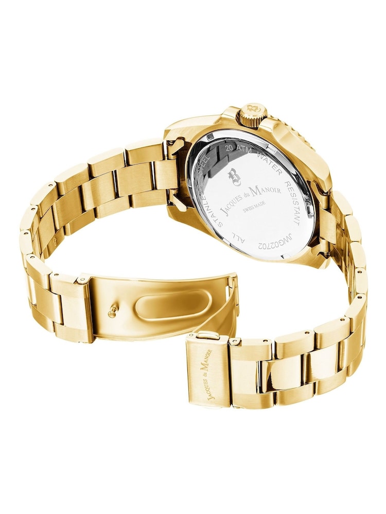 Jacques Du Manoir Gold Tone Gents Swiss Made Inspiration Bracelet Watch - Image 2 of 3