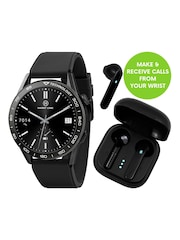 Harry Lime Black Series 27 Silicone Strap Smart Watch With True Wireless Earphone In Charging Case - Image 1 of 6