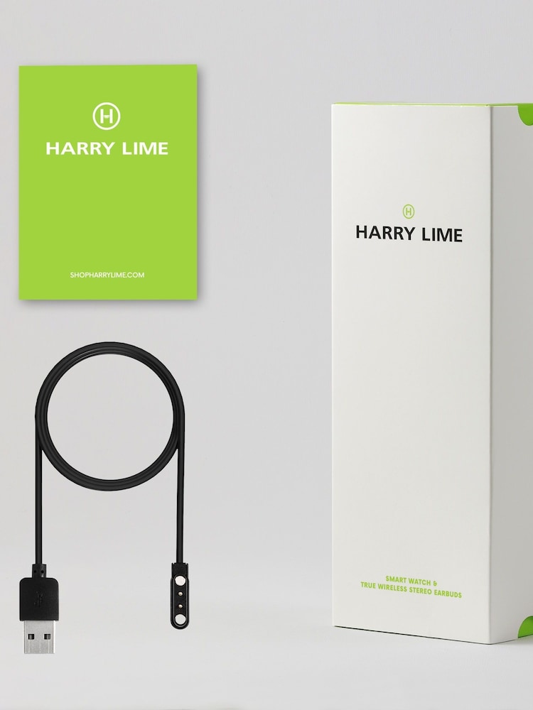 Harry Lime Black Series 27 Silicone Strap Smart Watch With True Wireless Earphone In Charging Case - Image 6 of 6