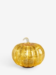 Orange Gold Mercury Glass Pumpkin Outdoor Solar Light - Image 4 of 5