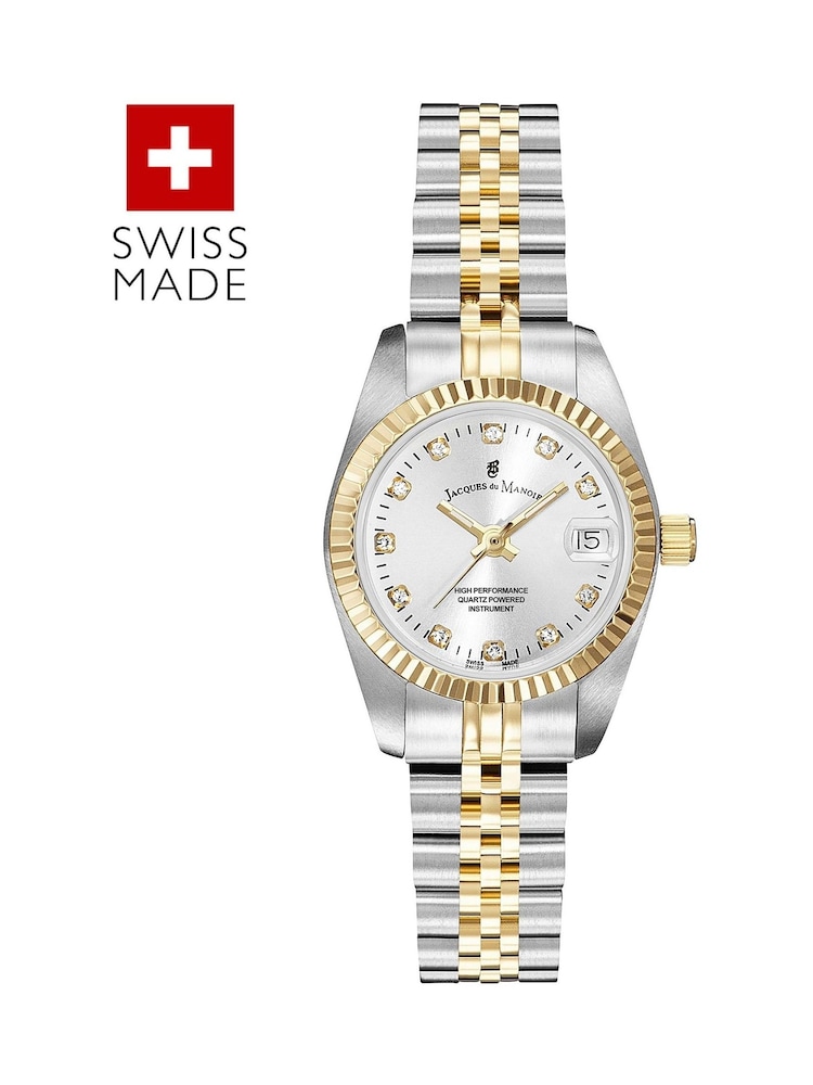Jacques Du Manoir Silver Tone Ladies Swiss Made Inspiration Bracelet Watch - Image 1 of 4