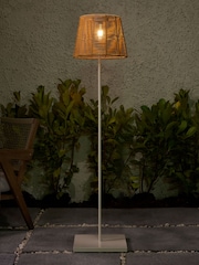 Natural Rattan effect Solar Outdoor Floor Lamp - Image 1 of 5