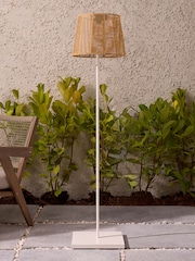 Natural Rattan effect Solar Outdoor Floor Lamp - Image 2 of 5