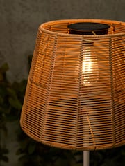 Natural Rattan effect Solar Outdoor Floor Lamp - Image 3 of 5