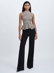Anna Quan Cotton-Blend Knitted Peplum Top - Image 3 of 6