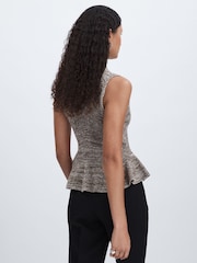 Anna Quan Cotton-Blend Knitted Peplum Top - Image 5 of 6