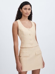 Anna Quan Chevron-Weave Button-Through Top - Image 1 of 6