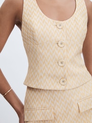 Anna Quan Chevron-Weave Button-Through Top - Image 4 of 6