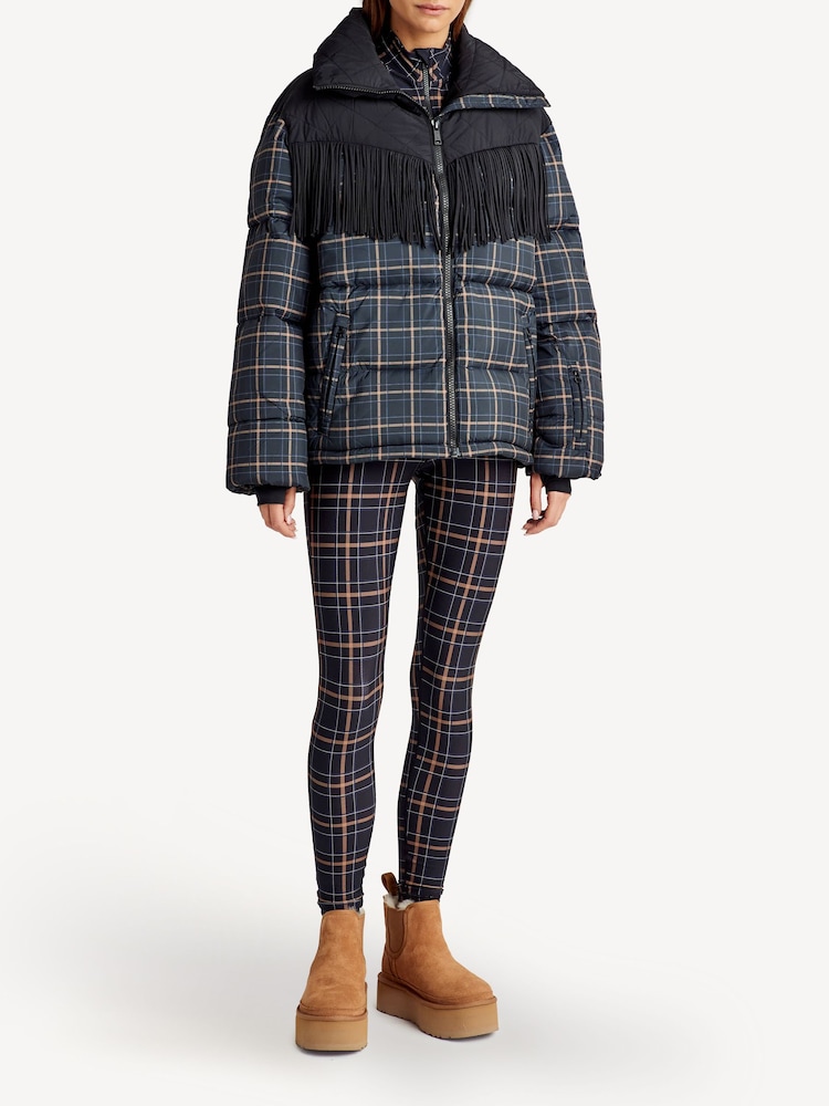 The Upside Black Check Lumiere Fox Puffer Jacket - Image 2 of 6