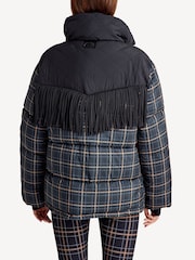 The Upside Black Check Lumiere Fox Puffer Jacket - Image 3 of 6