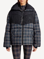 The Upside Black Check Lumiere Fox Puffer Jacket - Image 4 of 6