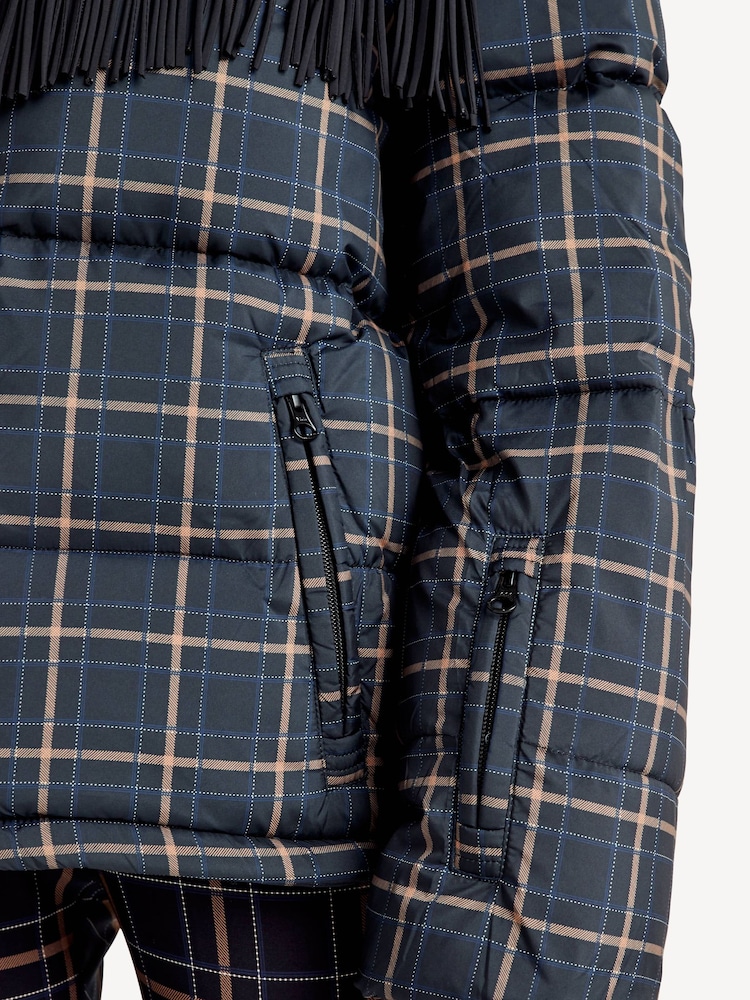 The Upside Black Check Lumiere Fox Puffer Jacket - Image 6 of 6